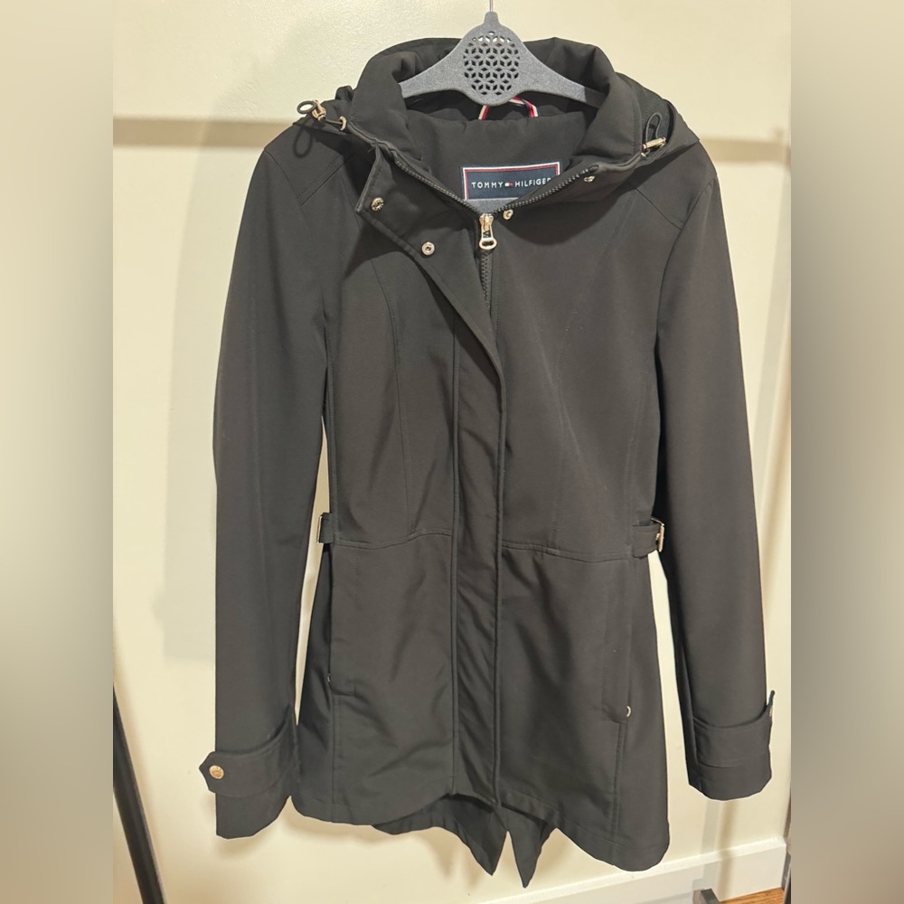 Tommy Hilfiger Women's Elegant Black Trench Coat